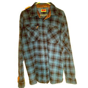 Wrangler blue and black flannel shirt.